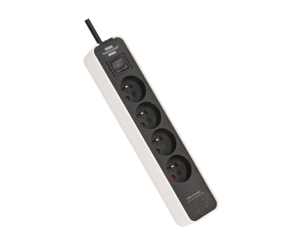 Listwa zasilająca BRENNENSTUHL LISTWA ZASILAJĄCA "ECOLOR" 4 GN 1,5M BIAŁO-CZARNA, 2XUSB-C 1